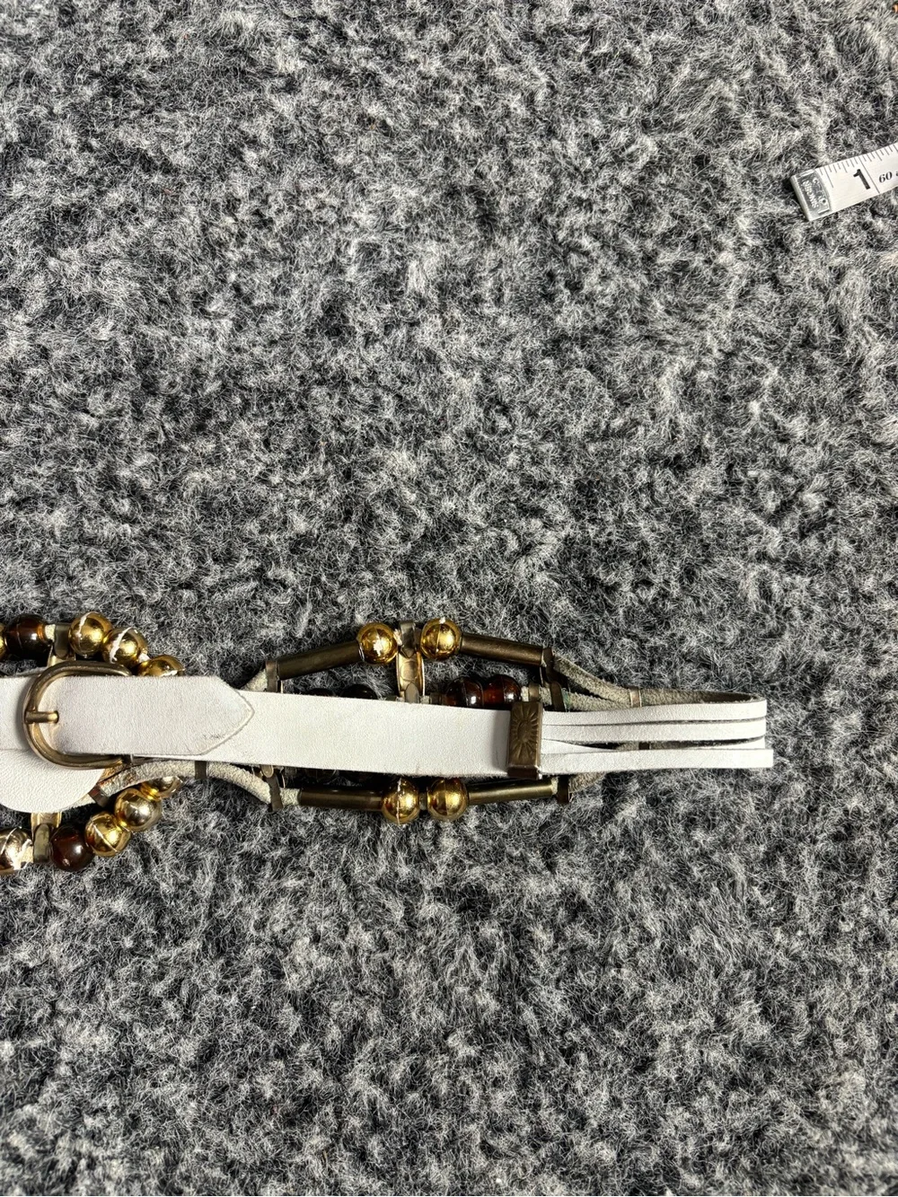 Women's Decorative Beaded Silver-Tone Waist Belt